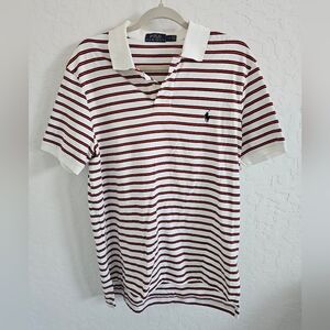 Polo Ralph Lauren Classic Fit Men's Striped Polo Shirt White Red Navy Size Large